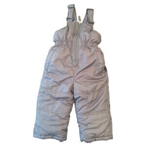 Tahari Gray Snow pants / Snow Bib With Yellow Detail